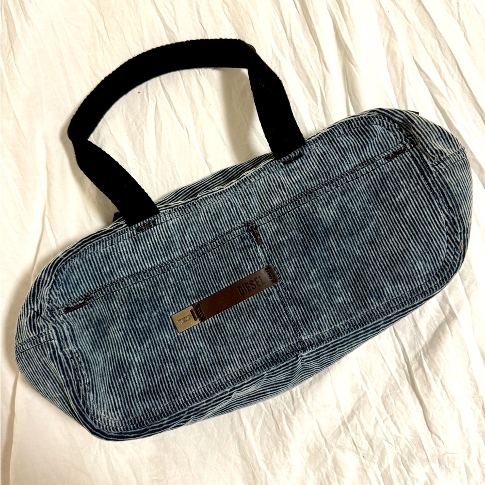 Diesel spare parts corduroy baguette bag